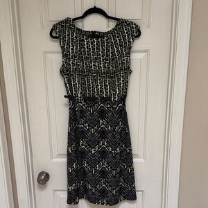 Business casual Green and Black Dress